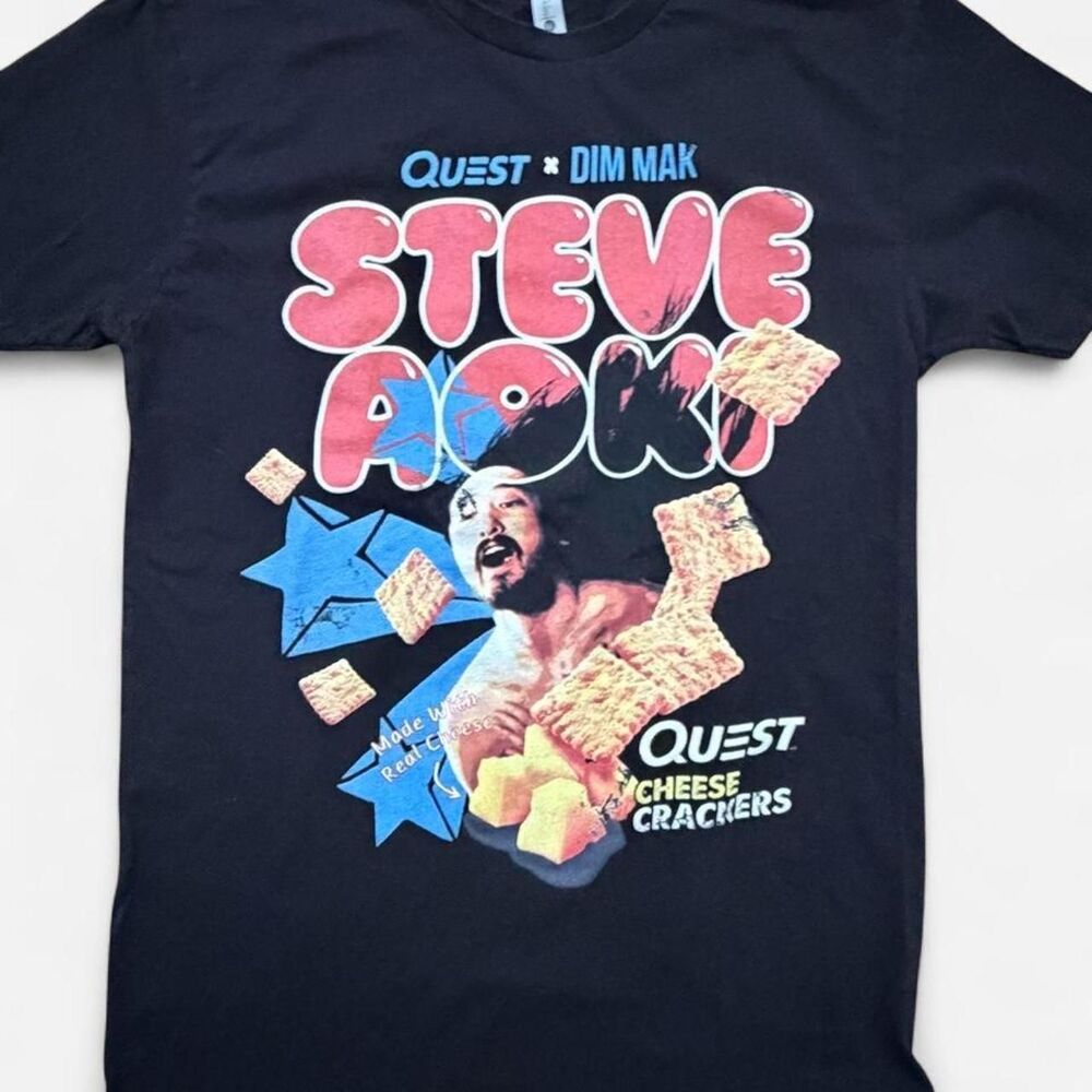 Steve Aoki Quest x Dim Mak Quest Cheese Crackers Graphic T-Shirt